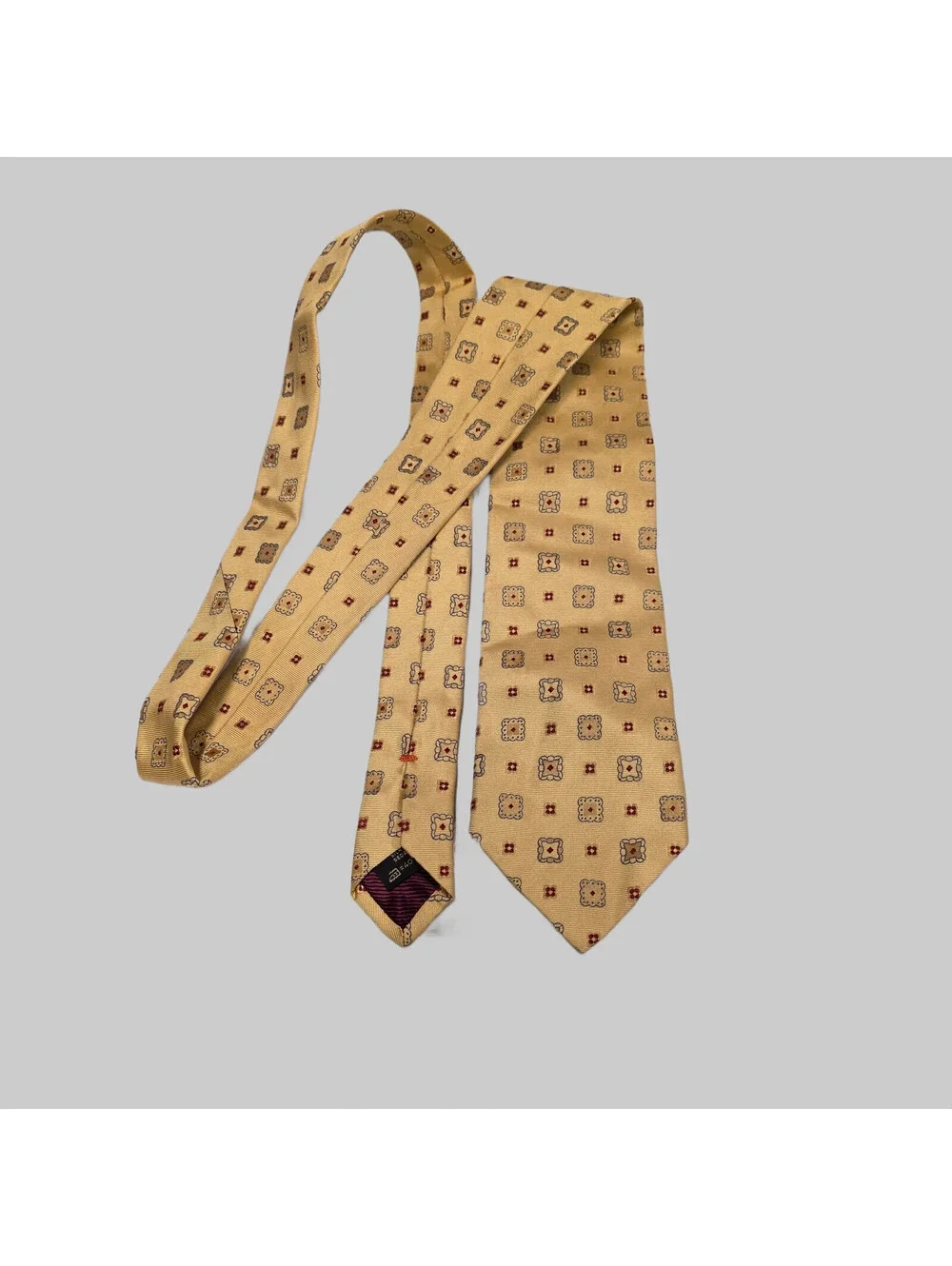 Ermenegildo Zegna Men's 100% Silk Necktie ITALY Luxury Medallion  59x3.3/4